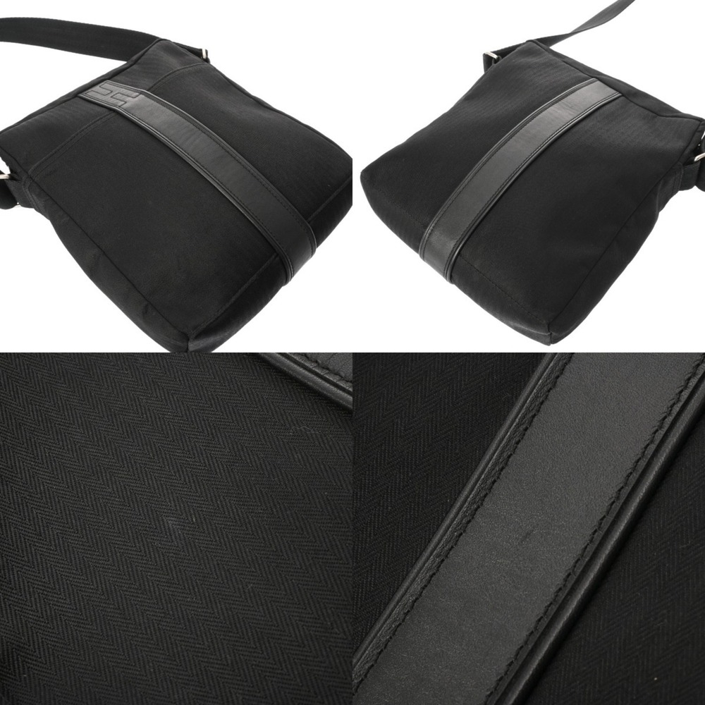 HERMES Acapulco Pochette Bandoulière MM Black Men's/Women's Toile Chevron Vea... - Picture 9 of 11